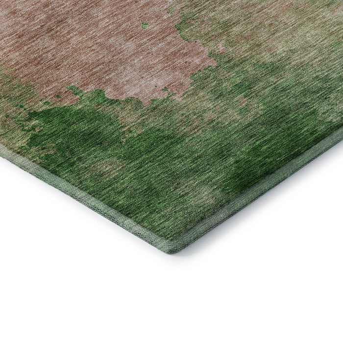 10' X 14' Abstract Washable Area Rug With UV Protection (686174) - Pink / Emerald