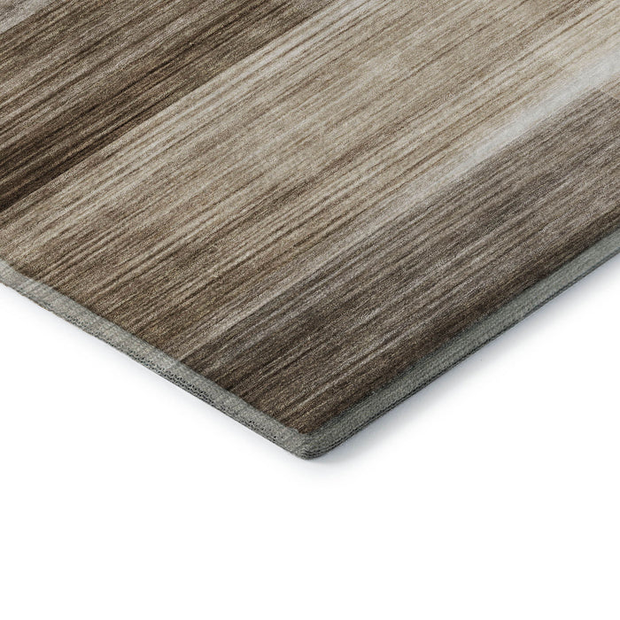 10' X 14' Striped Washable Area Rug With UV Protection (717242) - Brown / Ivory
