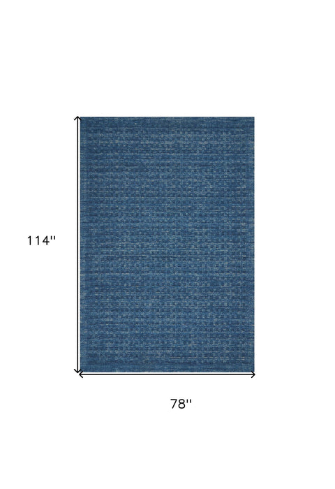7' X 10' Wool Area Rug (553458) - Navy Blue