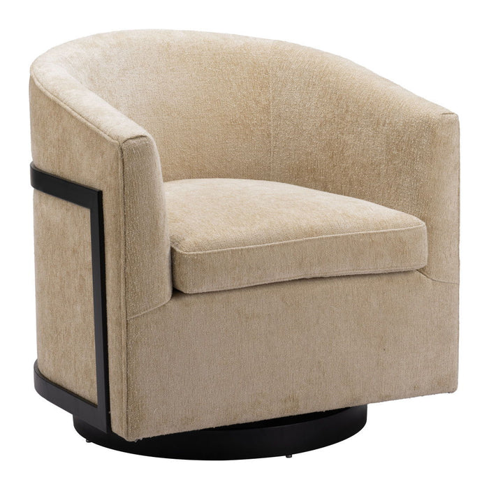 30" Upholstered Swivel Arm Chair - Beige