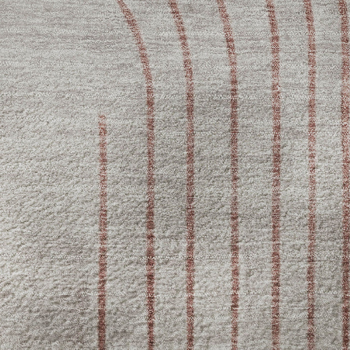 10' X 14' Geometric Washable Area Rug With UV Protection (710658) - Salmon / Beige