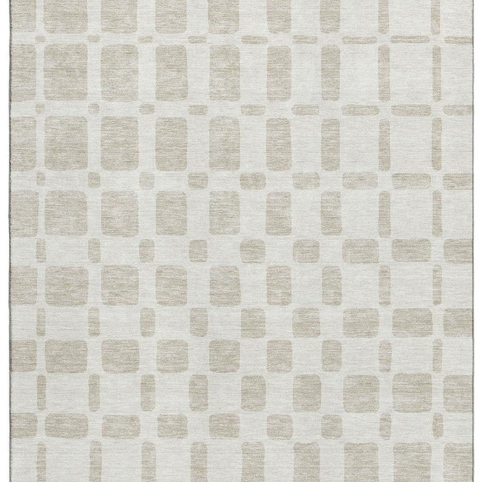 10' X 14' Geometric Washable Area Rug With UV Protection (669282) - Ivory / Beige
