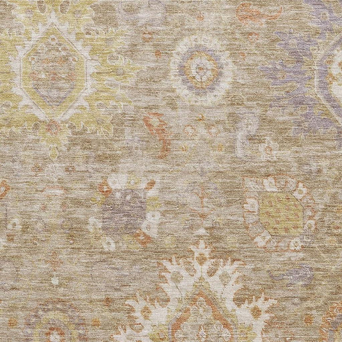 10' X 14' Oriental Washable Area Rug With UV Protection (708331) - Beige / Ivory / Gold