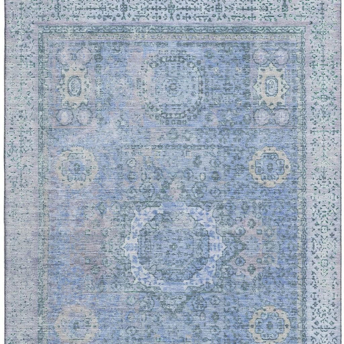 10' X 14' Oriental Washable Area Rug With UV Protection (699764) - Blue / Gray