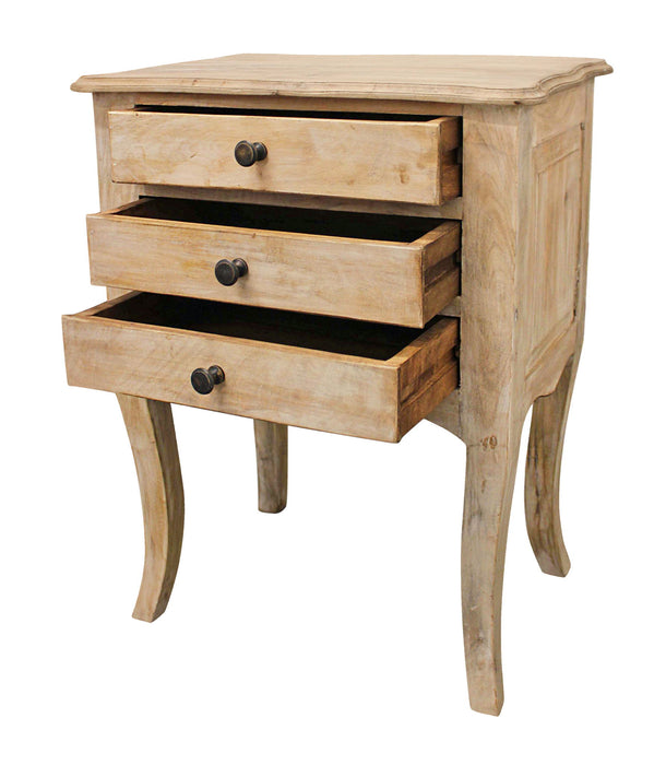 29" Three Drawer Nightstand - Light Brown