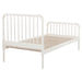 CoasterEssence Jones Wood Twin Open Frame Bed in white with slatted headboard and footboard