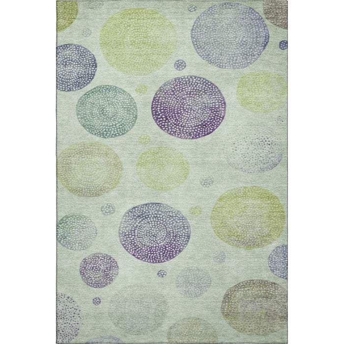 10' X 14' Geometric Washable Area Rug With UV Protection (707353) - Artichoke Green / Purple