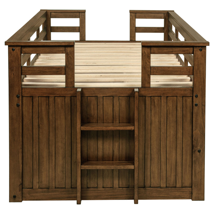 Carlsbad Wood Twin Captains Bed With Trundle Medium Brown