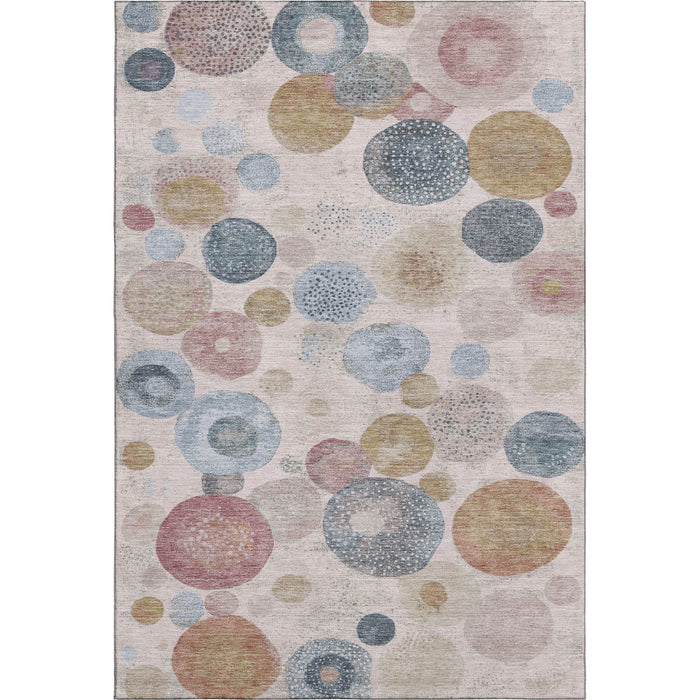 10' X 14' Geometric Washable Area Rug With UV Protection (707299) - Blush / Beige / Blue