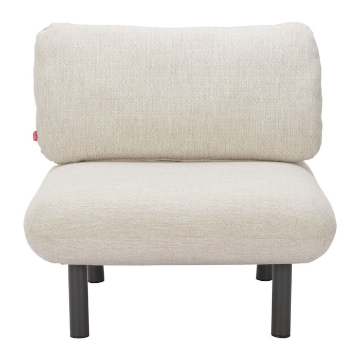 33" Fabric Side Chair - Beige / Black