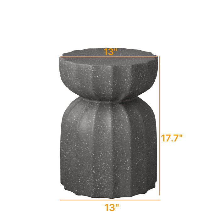 Set of two gray Giga waterproof outdoor and indoor coffee tables with sleek design and sturdy construction.