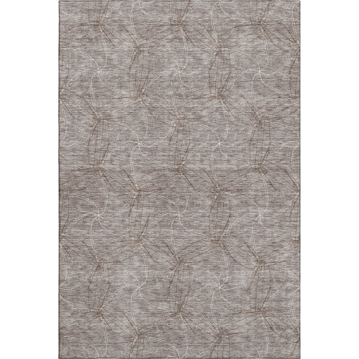 10' X 14' Geometric Washable Area Rug With UV Protection (676608) - Taupe / Ivory