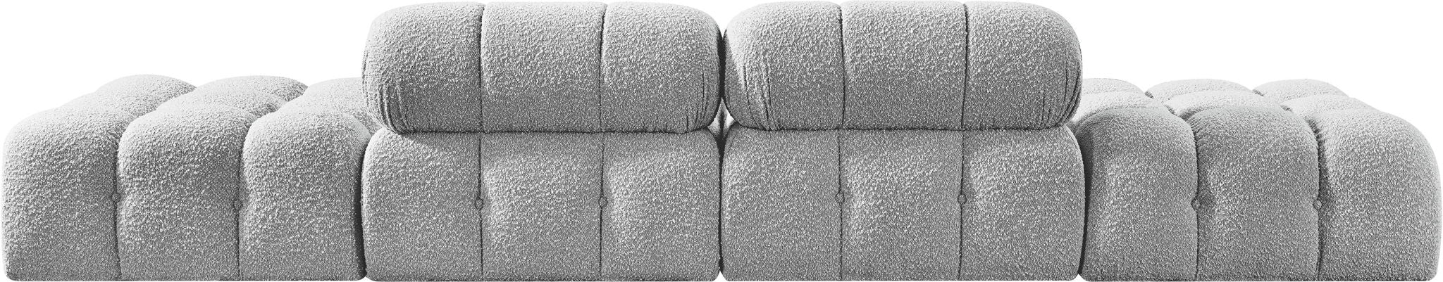 Ames - 4 Piece Boucle Upholstered Modular Sofa With 2 Backless Seats