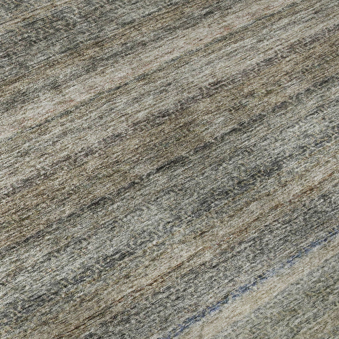10' X 14' Striped Washable Area Rug With UV Protection (688057) - Taupe / Beige / Blue