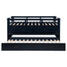 Carlsbad Wood Twin Captains Bed with Trundle in navy blue, made of furniture-grade wood, featuring a sleek, modern design.