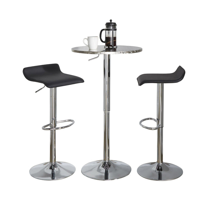 Bistro - Round Ale 3 Piece Bar Set - Chrome Metal
