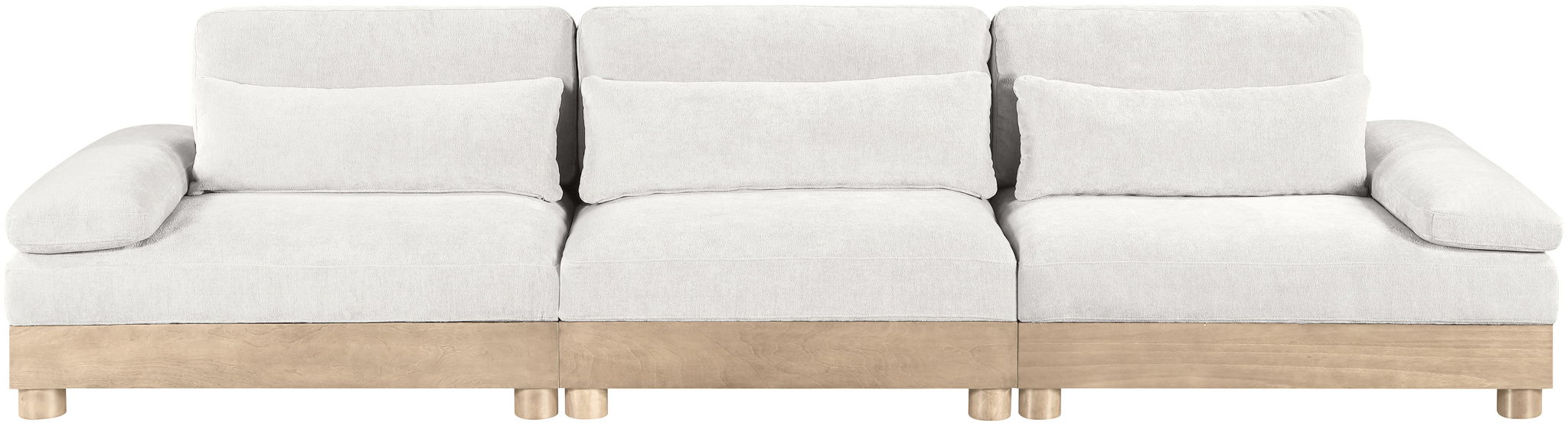 Turin - Chenille Fabric Upholstered Modular Sectional - White