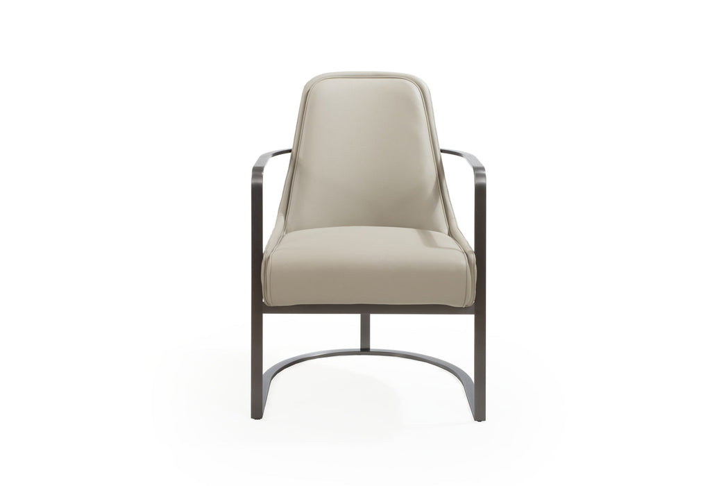 Faux Leather Metal Lounge Chair - Gray