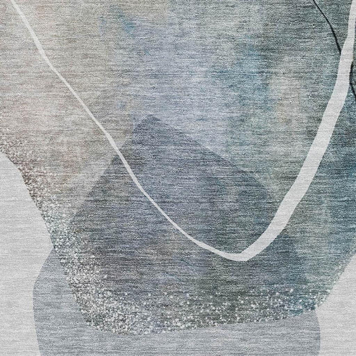 10' X 14' Abstract Washable Area Rug With UV Protection (717218) - Ivory / Gray