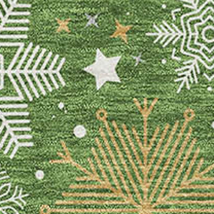 10' X 14' Abstract Geometric Washable Area Rug With UV Protection (702268) - Green / Ivory / Gold