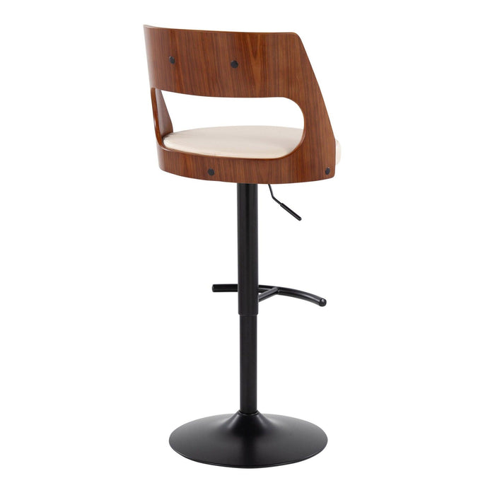 Cecina - Adjustable Barstool With Swivel And Rounded T Footrest (Set of 2) - Black Metal, Cherry Wood