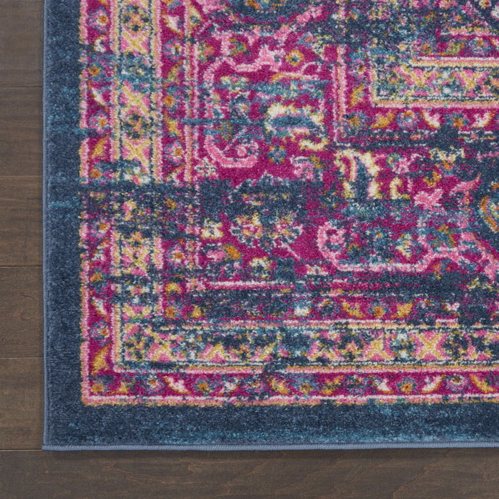 10' x 14' Moroccan Power Loom Distressed Polypropylene Area Rug - Blue