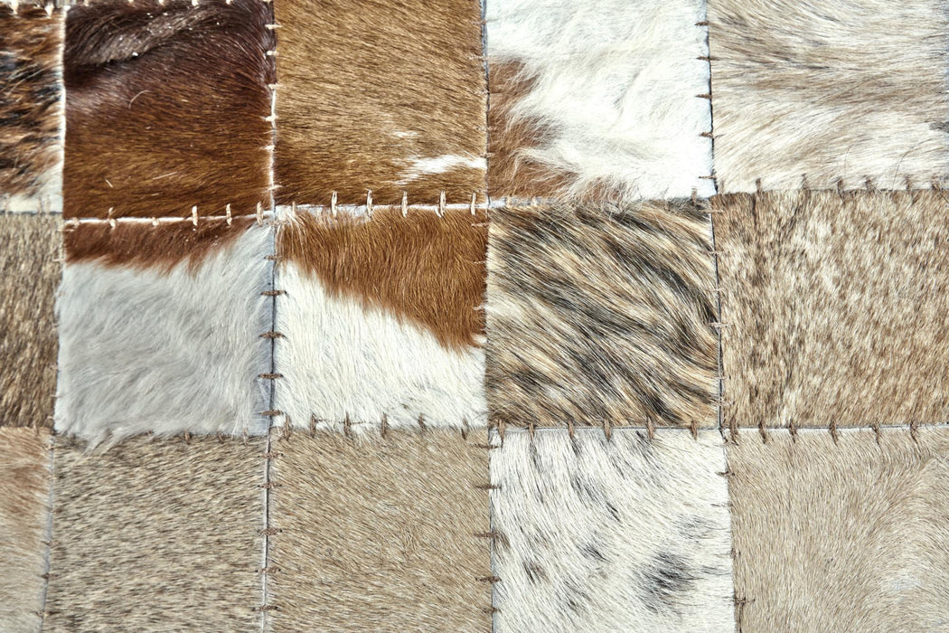 6' X 9' Faux Cowhide Animal Print Area Rug (744207) - Orange / Brown / Ivory