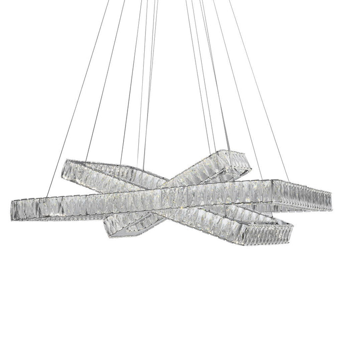 3 Light Crystal LED Dimmable Chandelier - Silver / Clear
