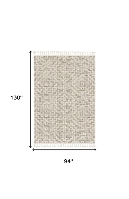 8' x 11' Geometric Area Rug - Gray And Ivory
