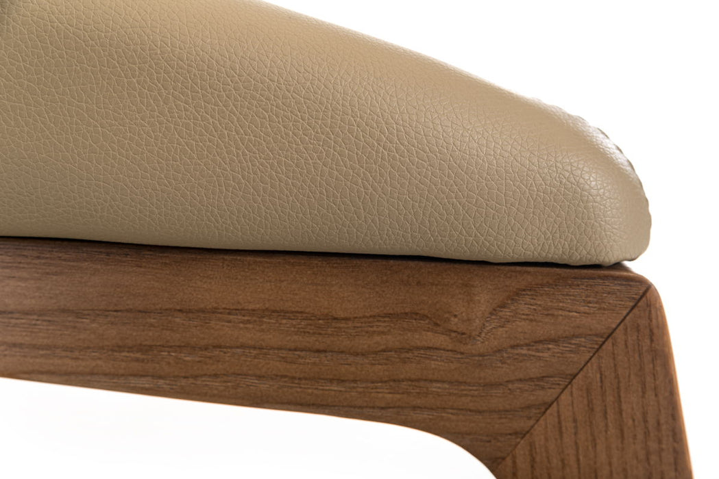 Faux Leather Curved Back Dining Arm Chair - Brown
