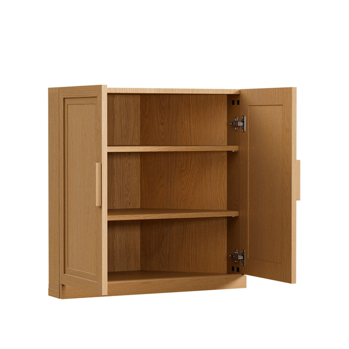 31" Wood Corner Corner Accent Dining Cabinet With Two Doors - Brown