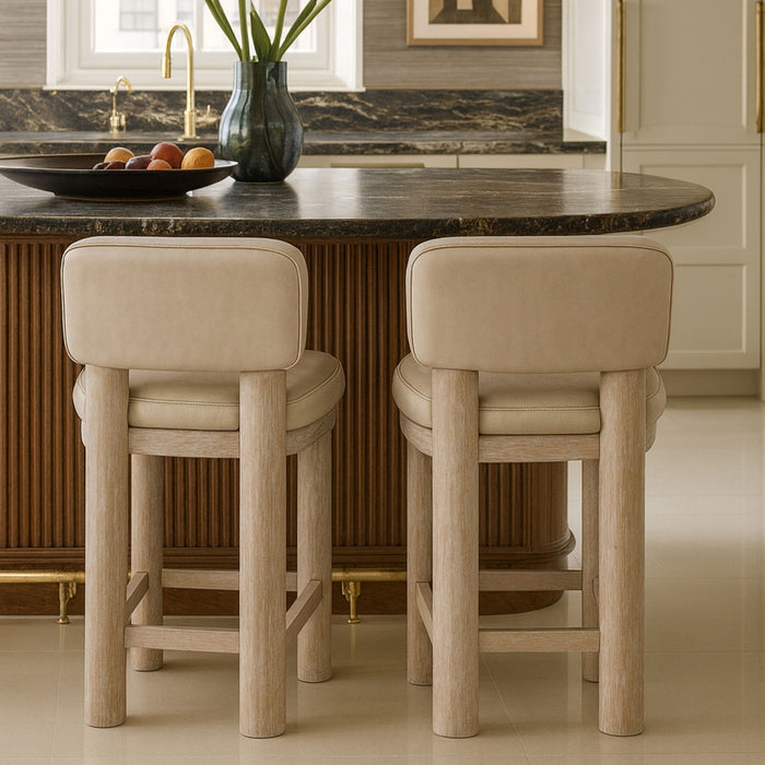 Paloma - Faux Leather Upholstered Counter Stool (Set of 2)
