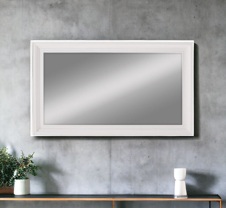 28" Rectangle Wall Mounted Full Length Hanging Mirror - White