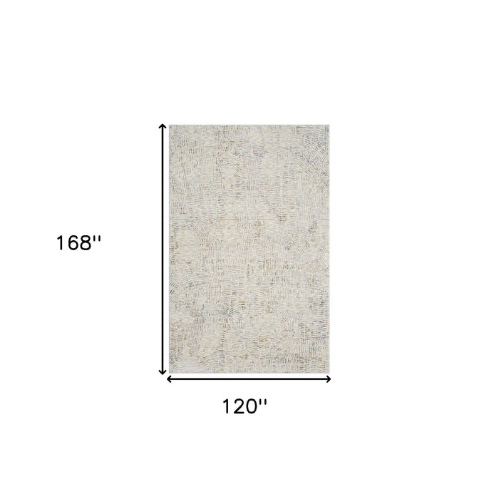 10' x 14' Abstract Area Rug - Ivory And Gray