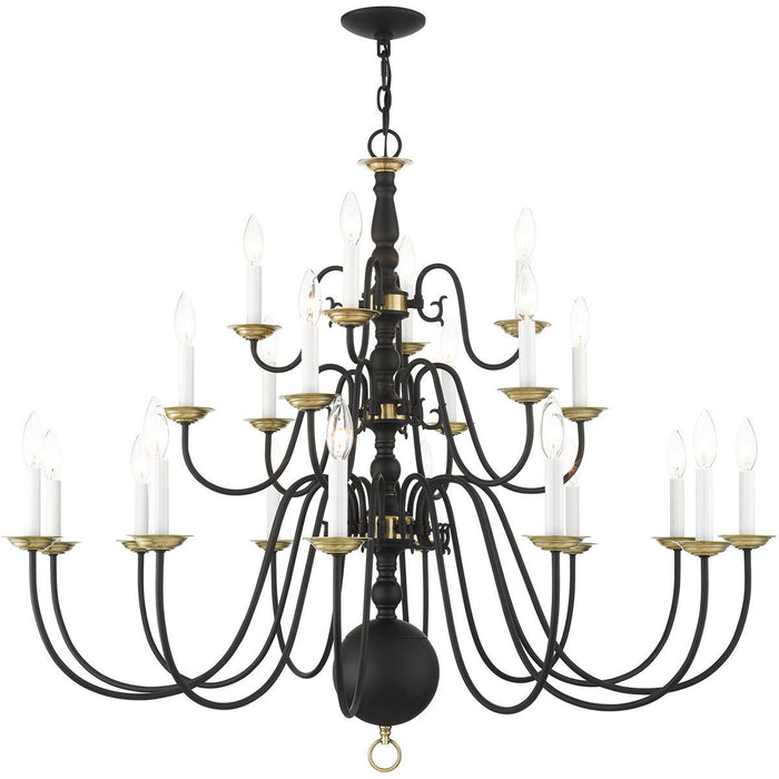 37" Multi Light Dimmable Chandelier With Shades - Black
