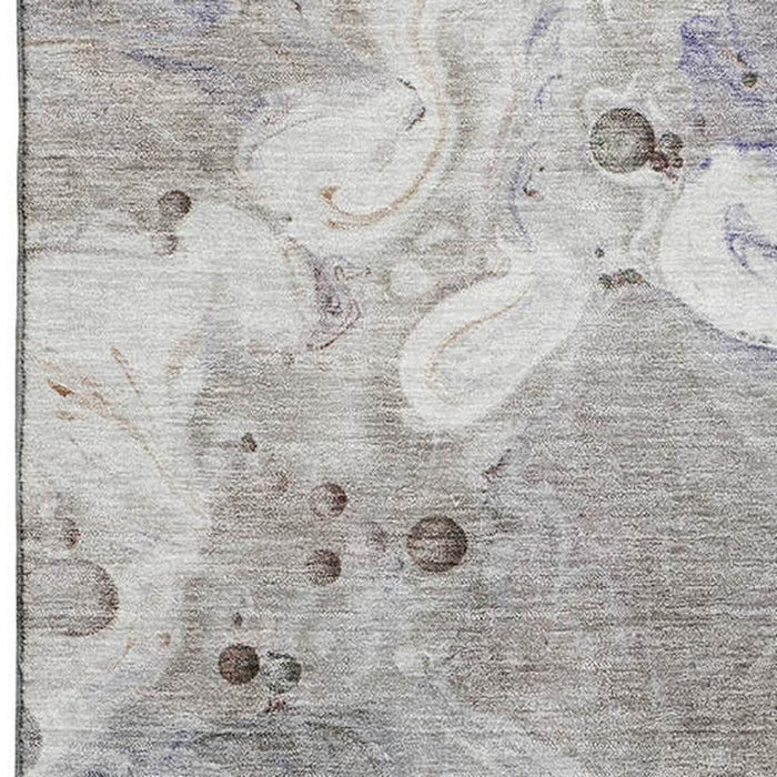 10' X 14' Abstract Washable Area Rug With UV Protection (708856) - Khaki / Beige / Purple