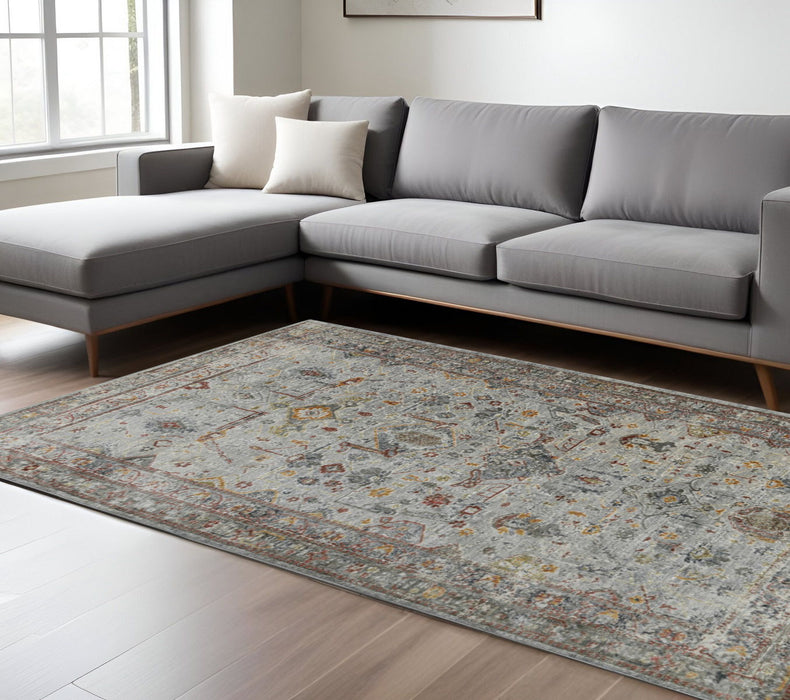 11' X 8' Medallion Area Rug - Gray / Brown
