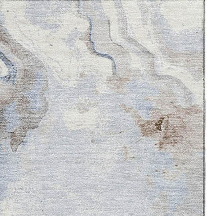 10' X 14' Abstract Washable Area Rug With UV Protection (706157) - Taupe / Blue / Ivory