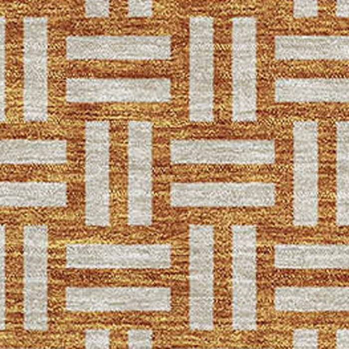 10' X 14' Abstract Geometric Washable Area Rug With UV Protection (673597) - Terra Cotta / Beige