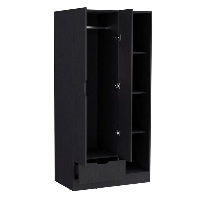 Wood Corner Accent Chest (731819) - Black