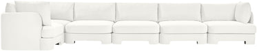 Meridian Furniture Hammond velvet performance fabric 6-piece L-shaped sectional with plush cushions and modern design.