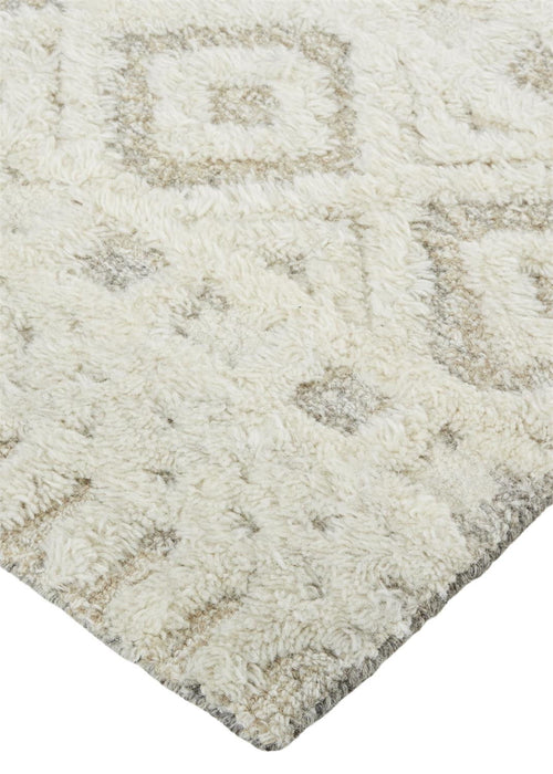 12' x 15' Wool Geometric Tufted Handmade Area Rug - Ivory And Tan