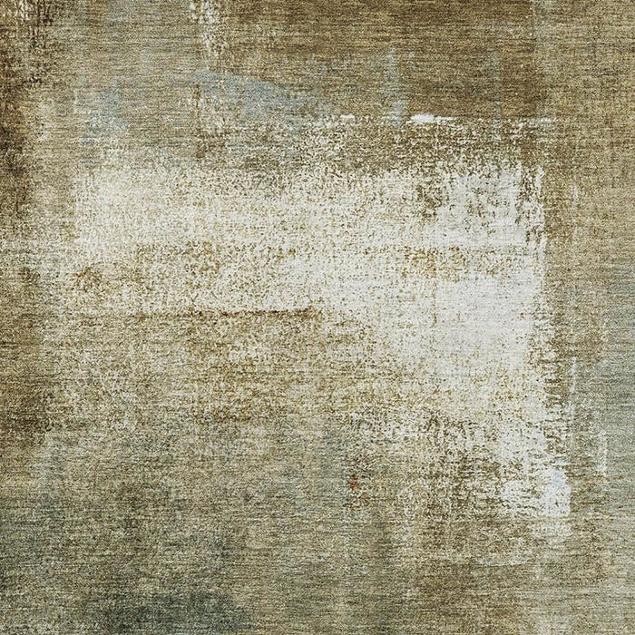 10' X 14' Abstract Washable Area Rug With UV Protection - Brown