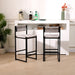 Set of two Giga bar stools with paper rope weave, back support, ideal for kitchen island, bar, or counter seating.