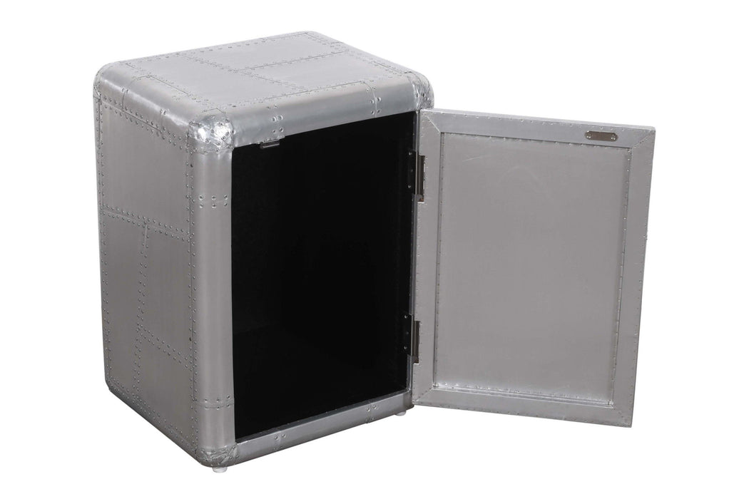 Aluminum Standard Accent Cabinet With One Shelf - Silver