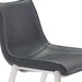 Set of two 30-inch black and silver steel low back bar height chairs from HomeRoots, with sleek modern design.