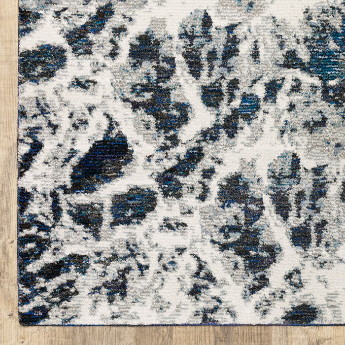 9' x 12' Abstract Power Loom Area Rug - Gray