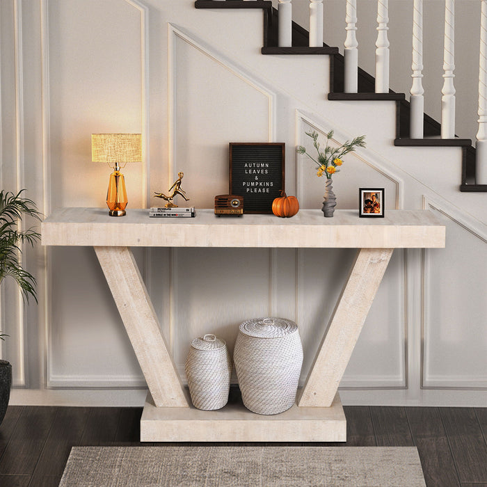 Vintage distressed wood accent bench with two-tier storage cabinet, ideal for entryways and casual seating.