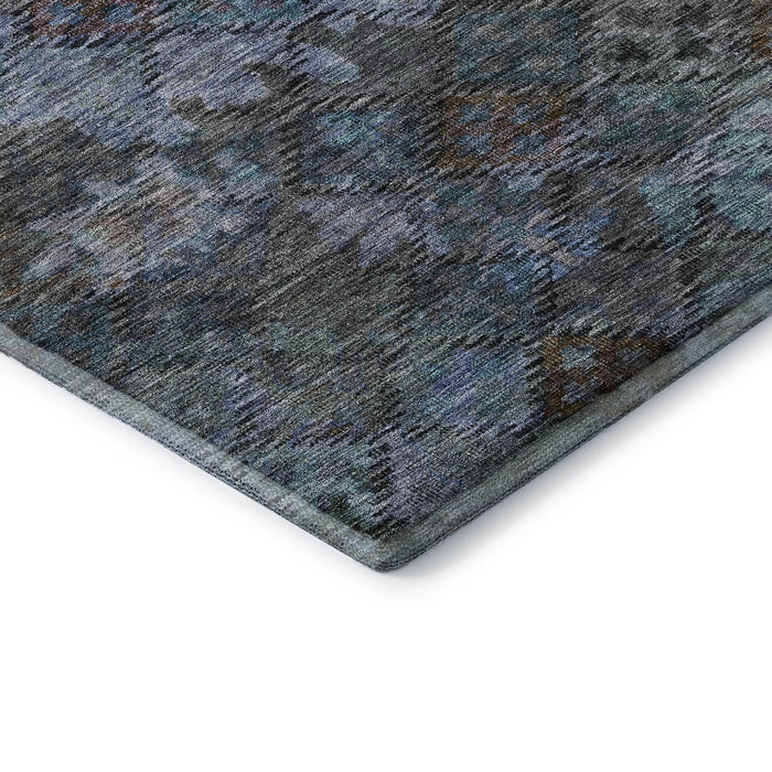 10' X 14' Abstract Geometric Washable Area Rug With UV Protection (684558) - Teal / Charcoal