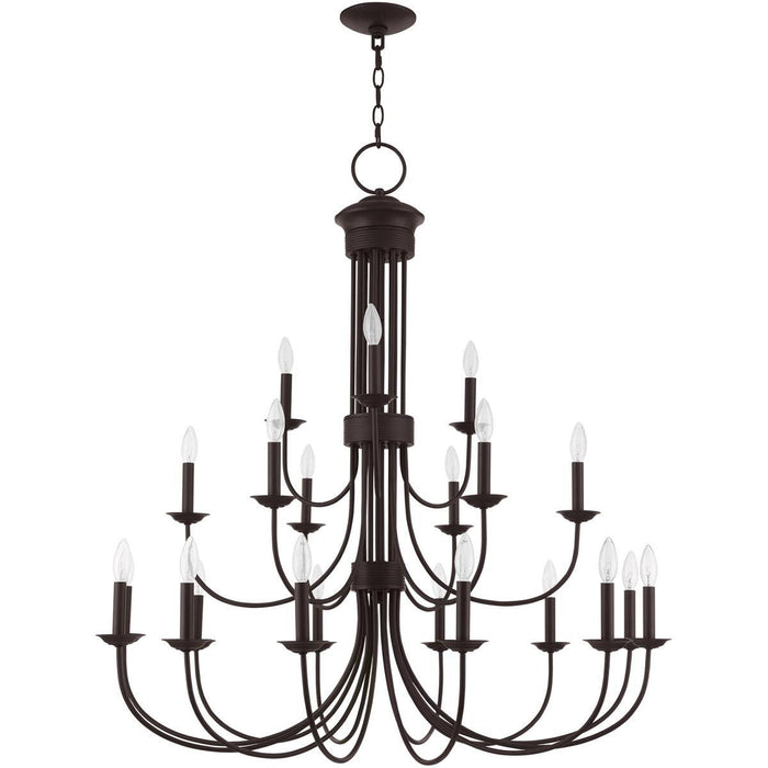 44" Multi Light Dimmable Chandelier With Shades - Bronze